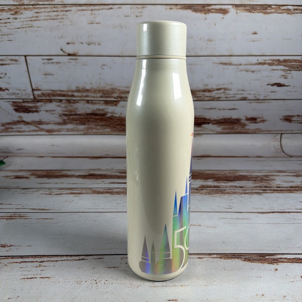 Disney Parks 50th Anniversary EARidescent White Shimmer Tumbler Bottle Used